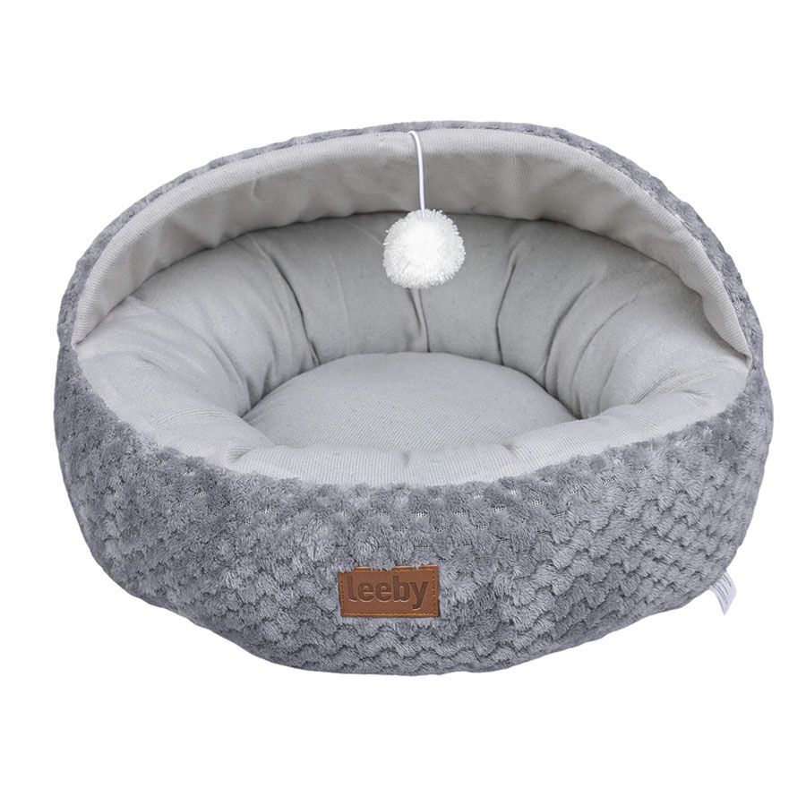 Leeby Alcofa Cinzenta e Branca com Brinquedo para gatos, , large Imagem n&uacute;mero 6