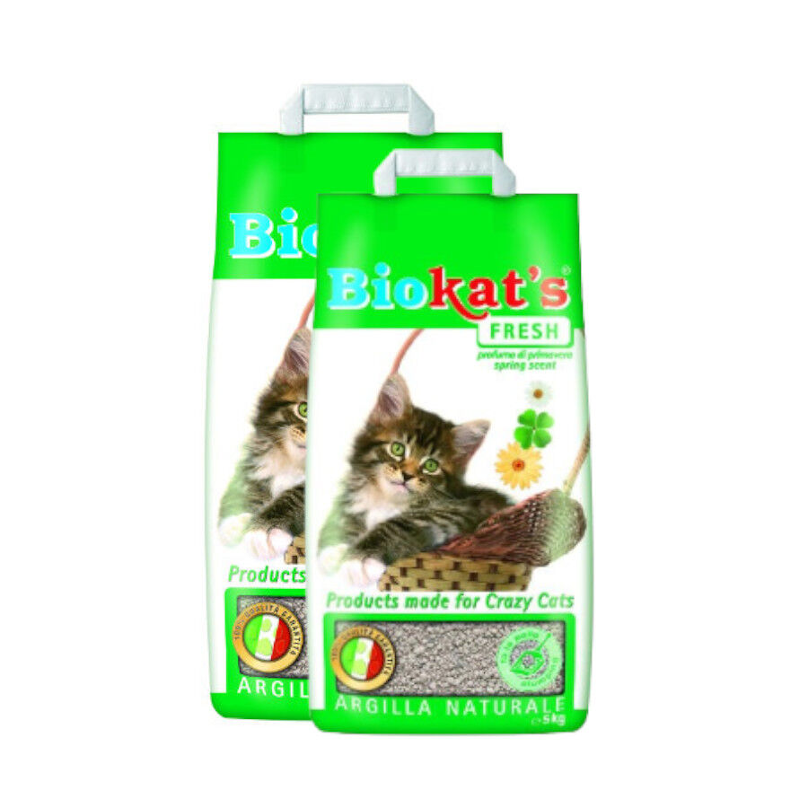 2 x 8 L GimPet Biokat&rsquo;s Fresh areia de aglomera&ccedil;&atilde;o para gatos Pack poupan&ccedil;a!, , large Imagem n&uacute;mero 1