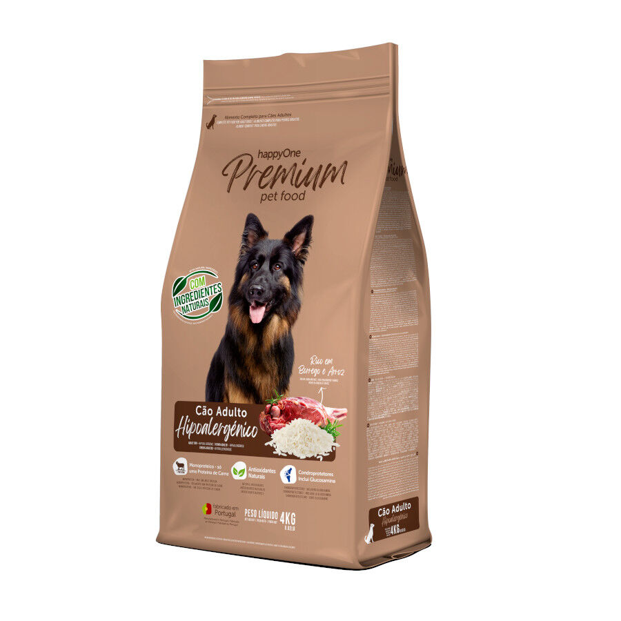 happyOne Premium Hipoalerg&eacute;nico ra&ccedil;&atilde;o de borrego e arroz para c&atilde;es, , large Imagem n&uacute;mero 1