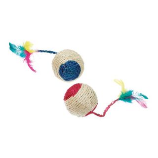 Flamingo Bola de sisal com chocalho e pena para gatos