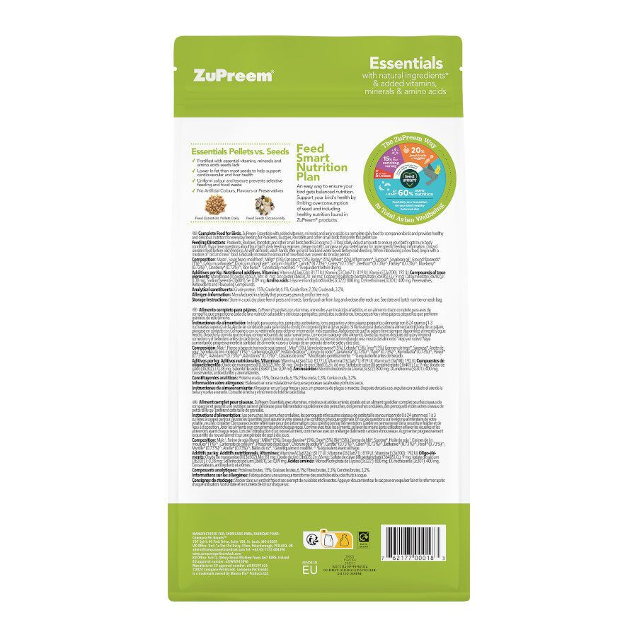 ZuPreem Essentials Small Ra&ccedil;&atilde;o para p&aacute;ssaros pequenos, , large Imagem n&uacute;mero 2