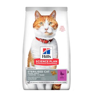 Hill's Young Adult Science Plan Sterilised Pato ração para gatos
