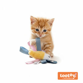 Tootoy! Kitten Peluche Peixe com laço para gatos