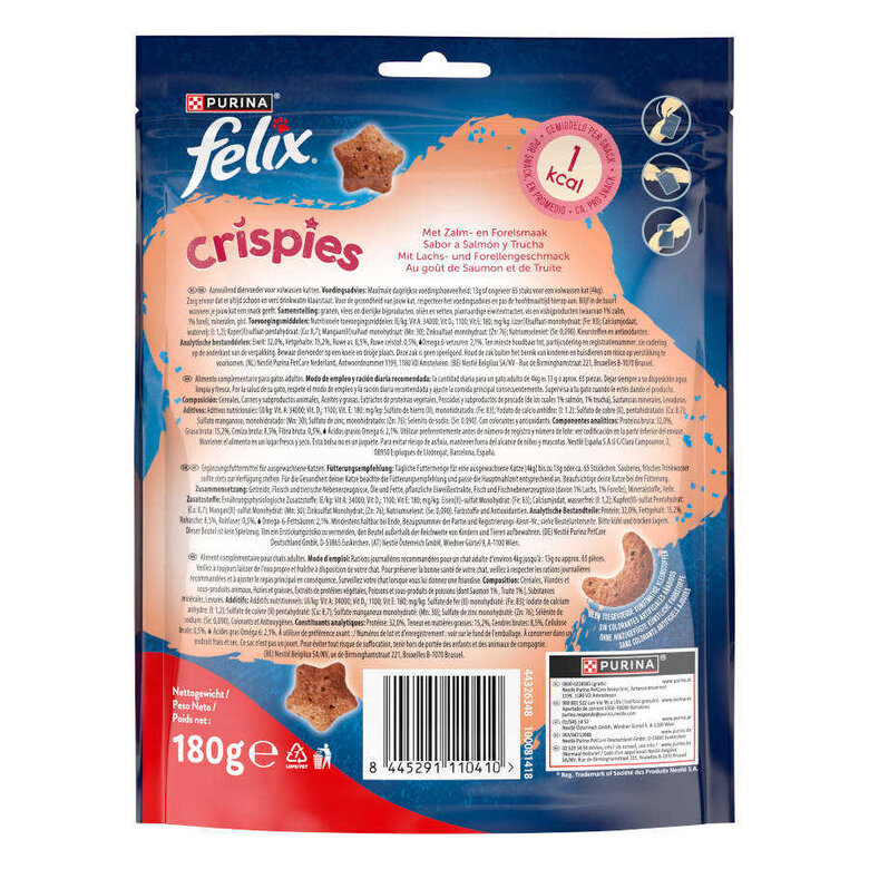 Felix Crispies Snacks de Salmão e Truta Maxi Pack para gatos, , large image number null