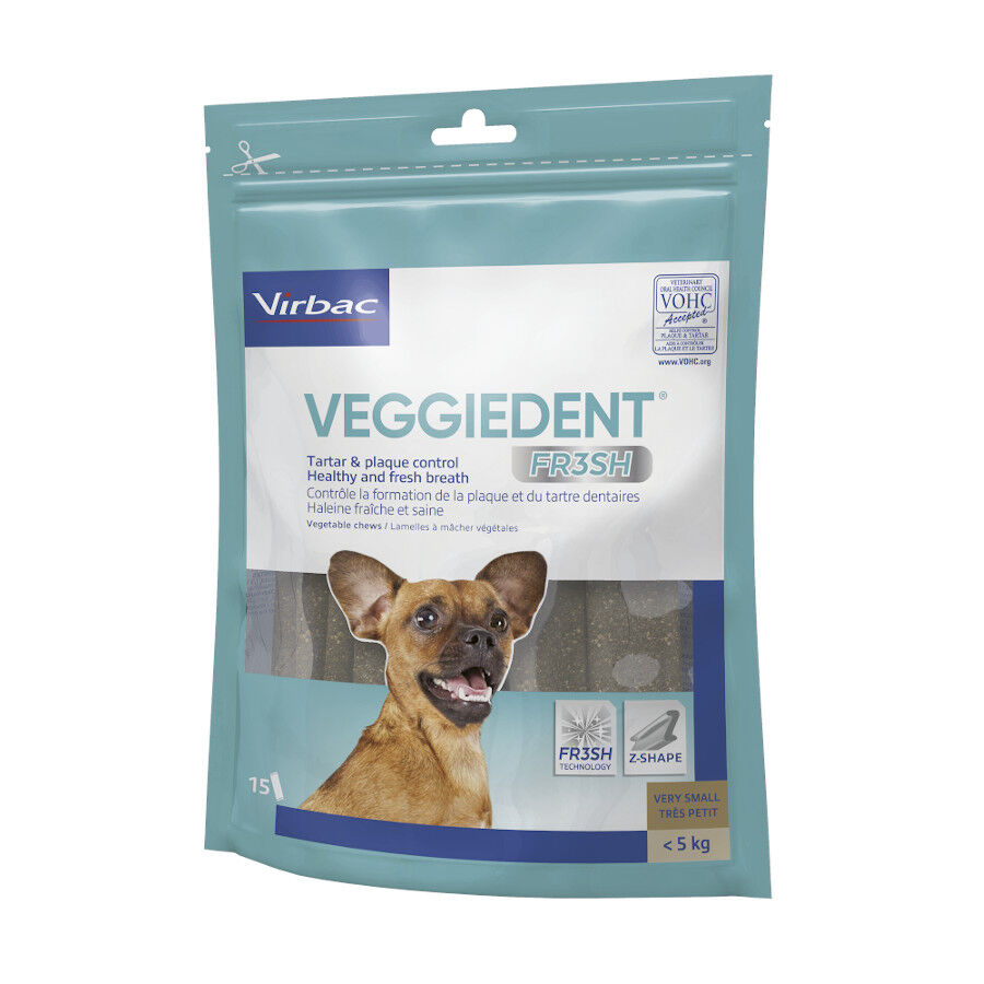 15 sticks Virbac Snacks Dent&aacute;rios VeggieDent Fresh para c&atilde;es mini, , large Imagem n&uacute;mero 1