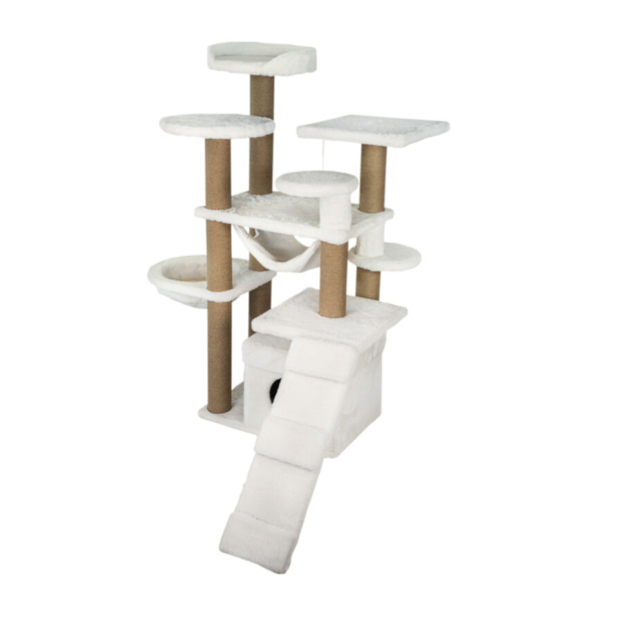 Catshion Pichi &Aacute;vore Arranhador com Gruta Branco para gatos, , large Imagem n&uacute;mero 2