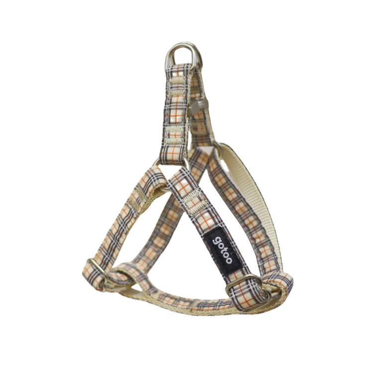 Gotoo Peitoral com padrão tartan castanho para cães,  Imagem número 1 Gotoo Peitoral com padrão tartan castanho para cães, , large Imagem número 1