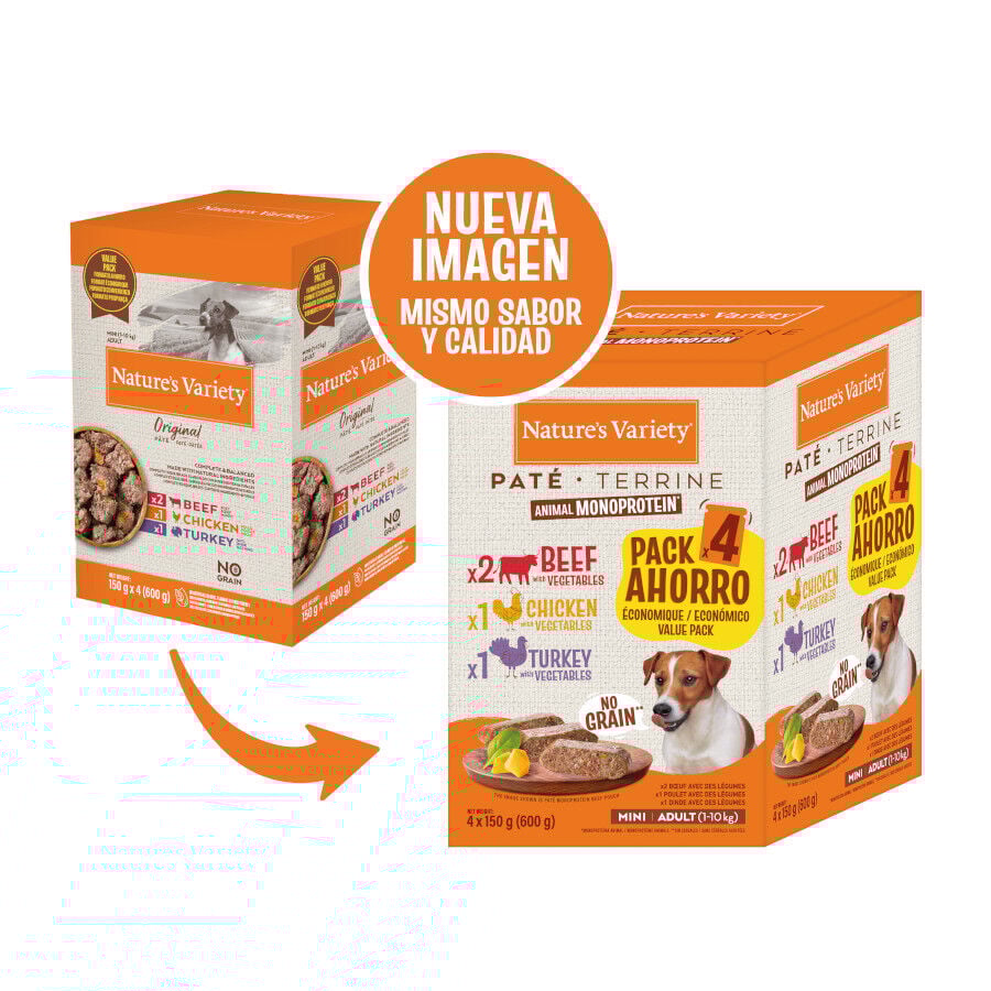 4 saquetas x 150 g Nature's Variety Adult Mini Pat&ecirc; saqueta para c&atilde;es, , large Imagem n&uacute;mero 2