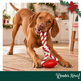 Wonder Christmas Osso com Corda Brinquedo para c&atilde;es