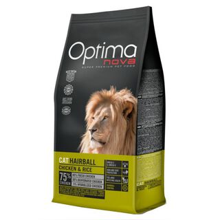 Optima Nova Hairball Frango e Arroz ração para gatos