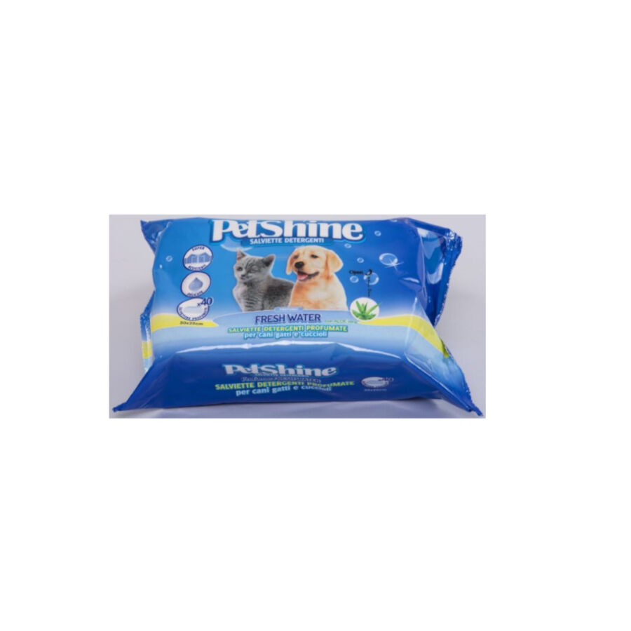 PetShine Fresh Water Toalhitas H&uacute;midas sem &Aacute;lcool para c&atilde;es e gatos, , large Imagem n&uacute;mero 1