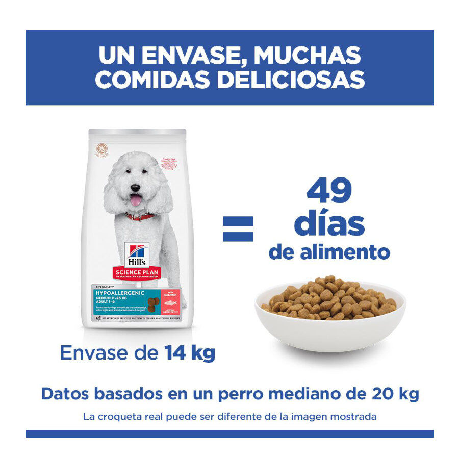 Hill's Science Plan Adult Medium Hypoallergenic Salm&atilde;o ra&ccedil;&atilde;o para c&atilde;es, , large Imagem n&uacute;mero 5