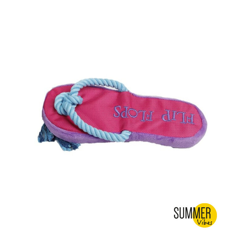 Summer Vibes Flip Flop Chinelo com Corda Rosa e Azul Brinquedo para cães,  Imagem número 2 Summer Vibes Flip Flop Chinelo com Corda Rosa e Azul Brinquedo para cães, , large Imagem número 2