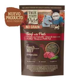 True Origins Pure Comida h&uacute;mida de bovino com ervilhas para c&atilde;es 