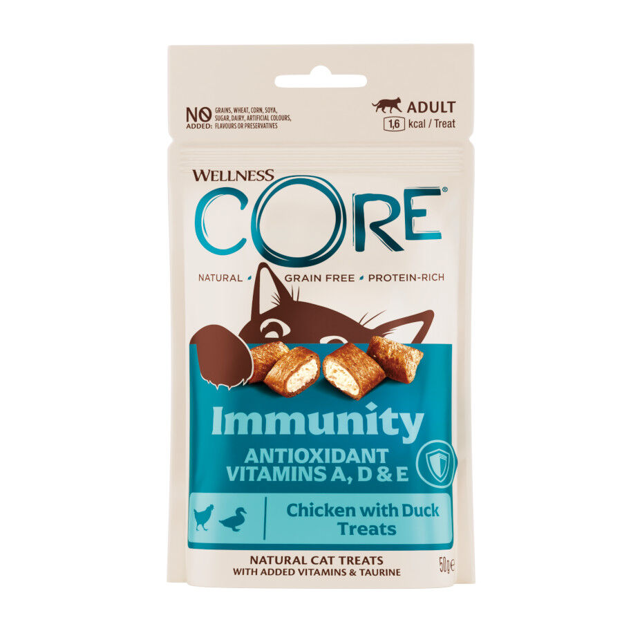 50 g Wellness Core Snacks Inmunitario Pollo y Pato para gatos, , large Imagem n&uacute;mero 1