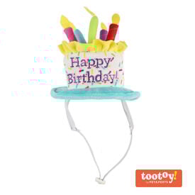Tootoy! Birthday Hat Multicolor Bolo de Aniversário de Peluche para cães