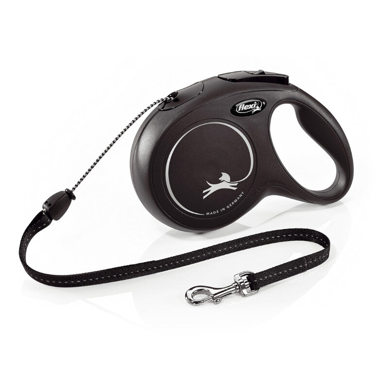 Flexi New Classic Trela extensível com cordão preto para cães,  Imagem número 1 Flexi New Classic Trela extensível com cordão preto para cães, , large Imagem número 1