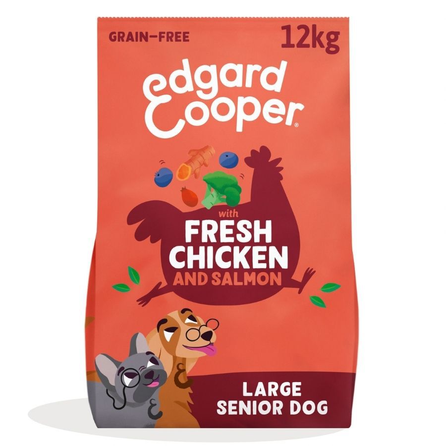 12 kg Edgard & Cooper Senior Ra&ccedil;&atilde;o de Salm&atilde;o Noruegu&ecirc;s e Frango para c&atilde;es de porte grande, , large Imagem n&uacute;mero 1