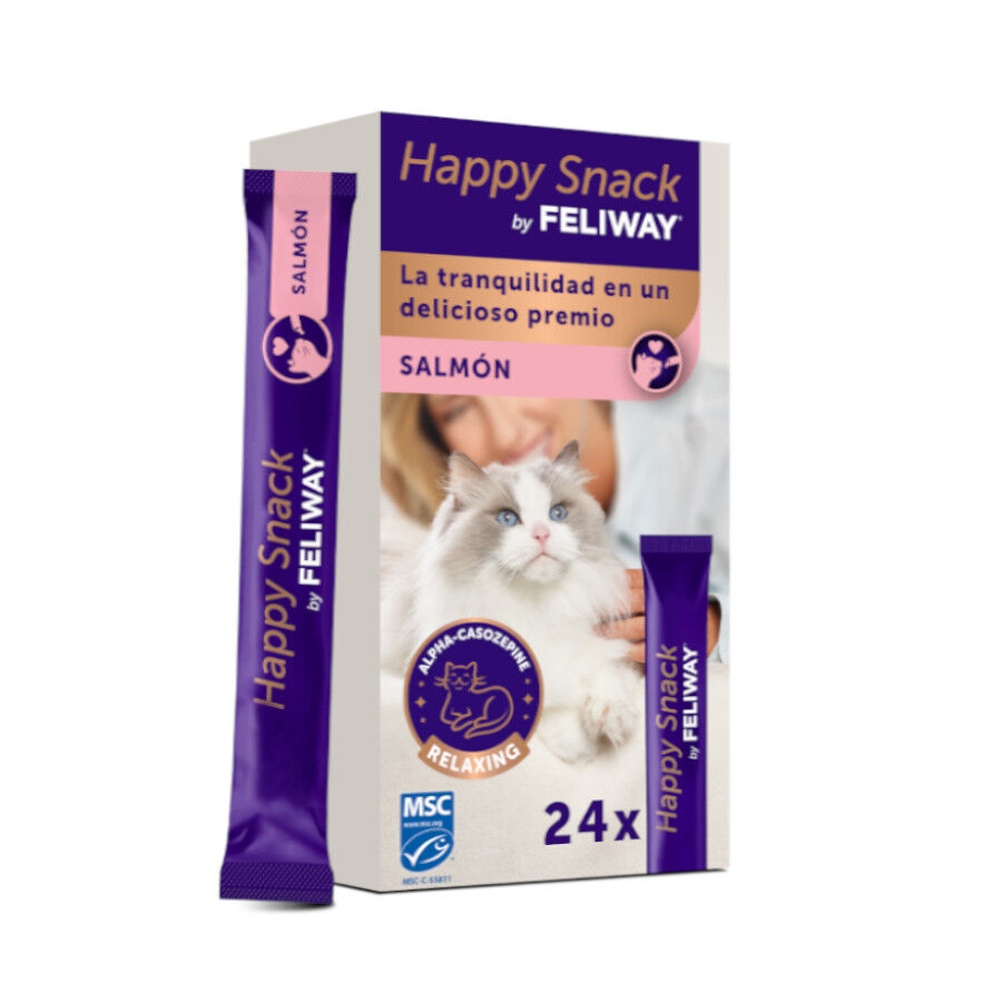 24 barritas Feliway Ceva Happy Snacks de Salm&atilde;o para gatos, , large Imagem n&uacute;mero 1