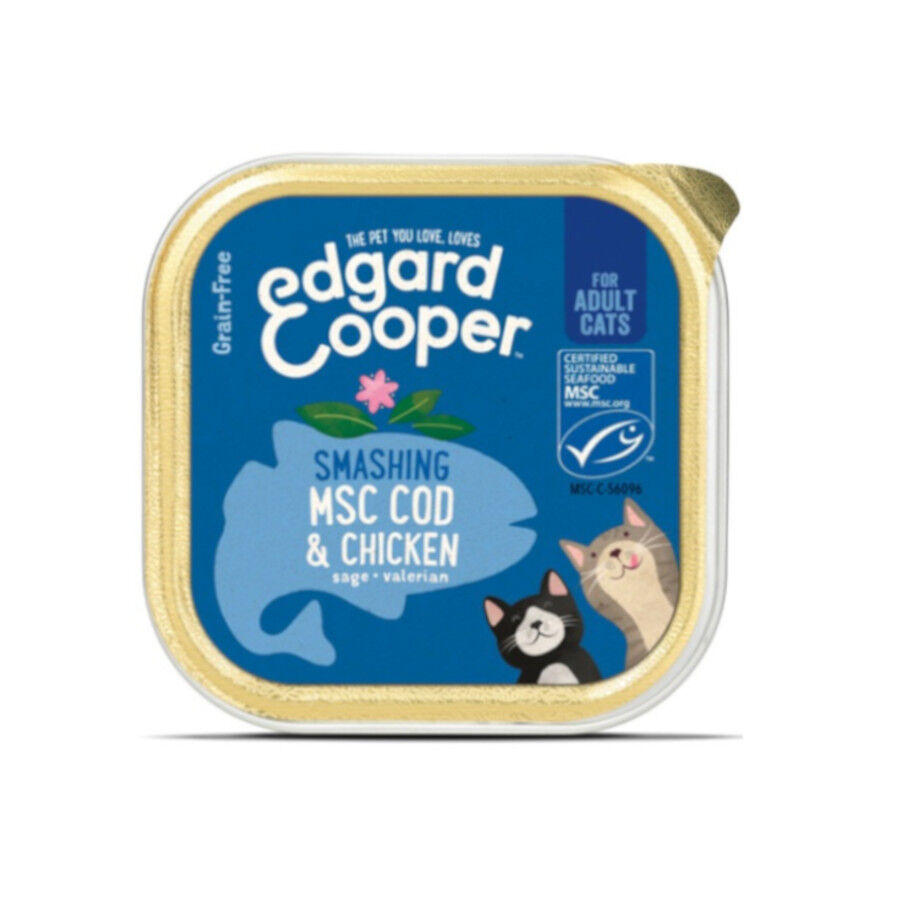 85 g Edgard y Cooper Adult Frango e Bacalhau terrina para gatos, , large Imagem n&uacute;mero 1