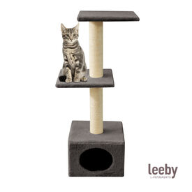 Leeby Colette torre arranhadora com cama nido cinzenta para gatos