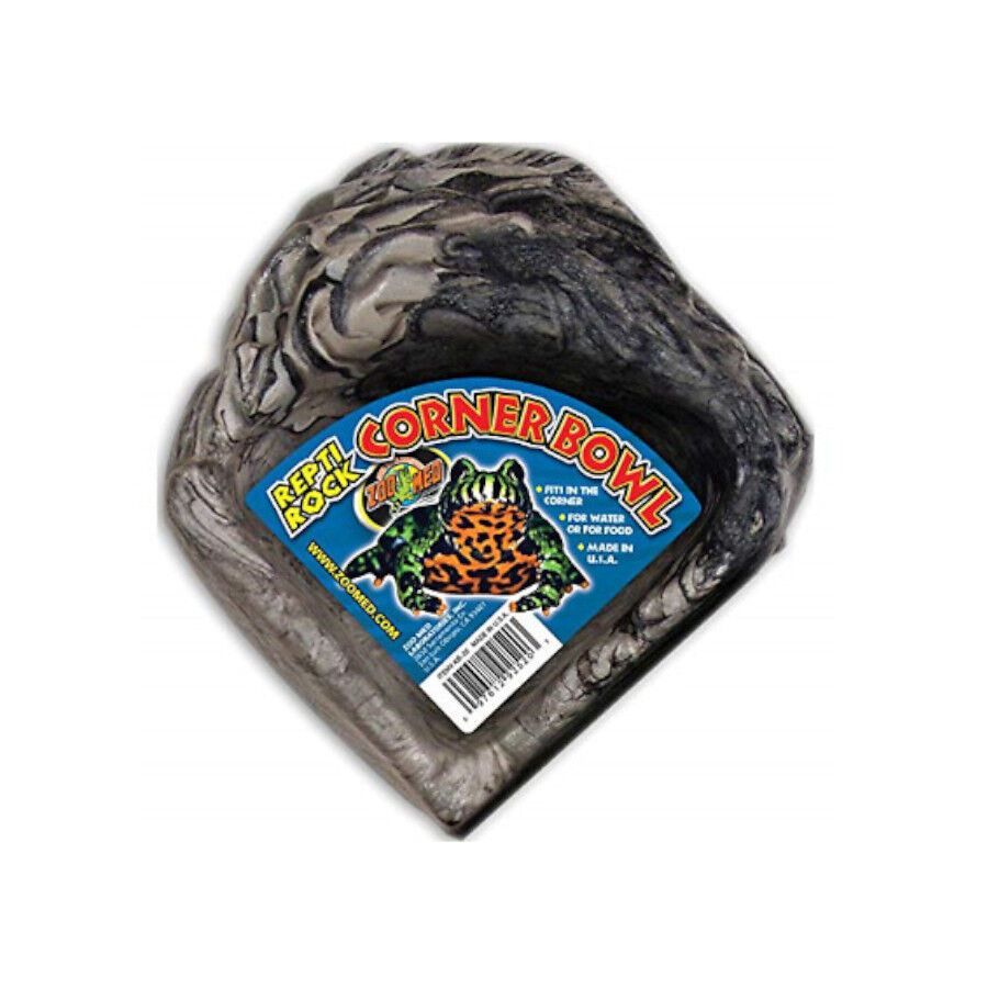 Zoo Med comedero esquinero de apariencia rocosa Imagem n&uacute;mero 1