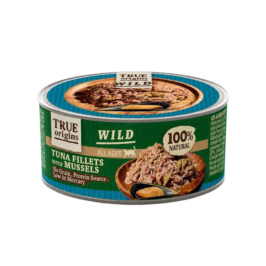70 g True Origins Wild Comida h&uacute;mida de Atum com Mexilh&otilde;es em lata para gatos, , large Imagem n&uacute;mero 1