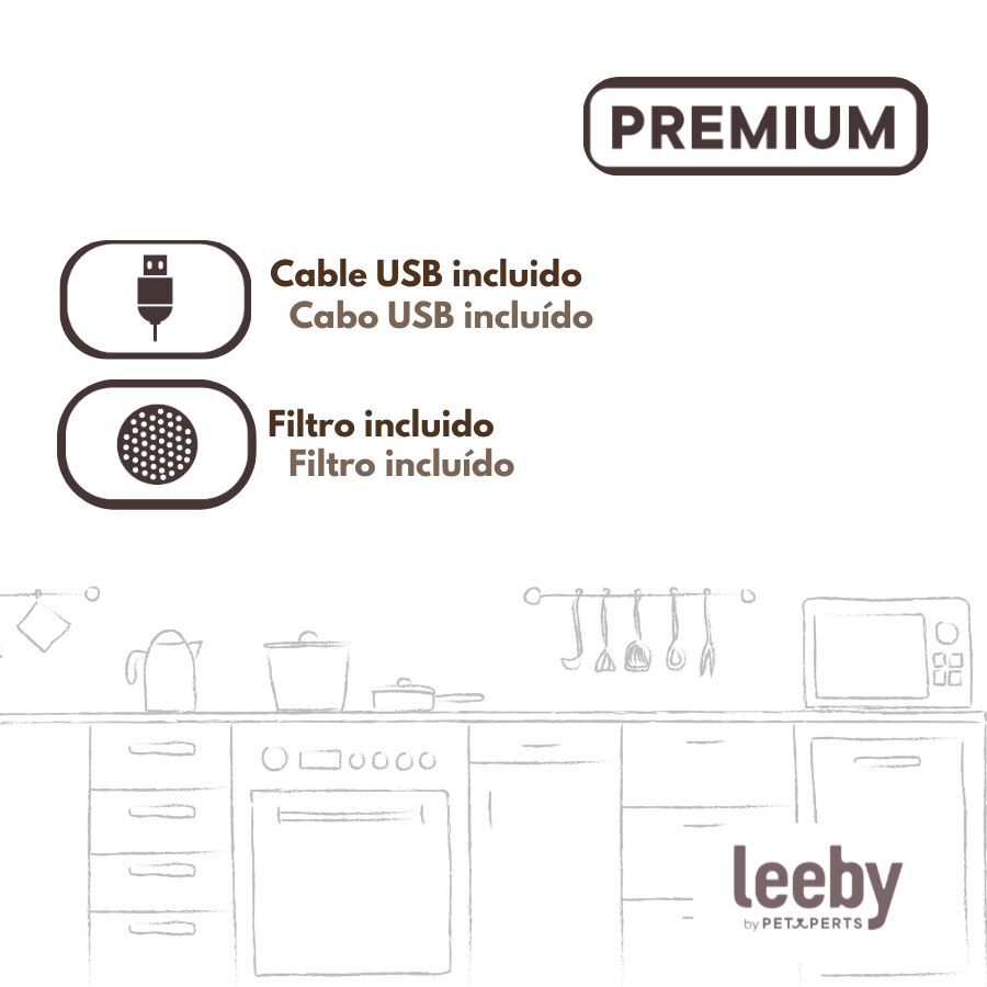 Leeby Fonte de &Aacute;gua Verde para c&atilde;es e gatos, , large Imagem n&uacute;mero 5
