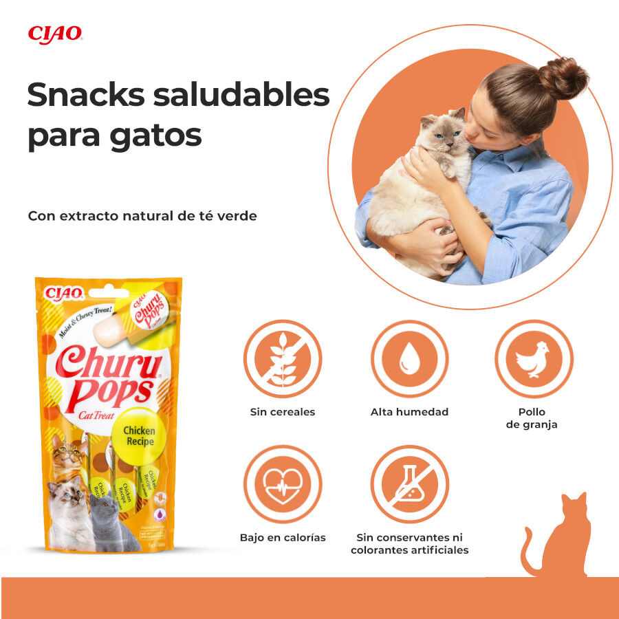4 saquetas x 15 g Churu Sticks Pops de Frango para gatos, , large Imagem n&uacute;mero 2