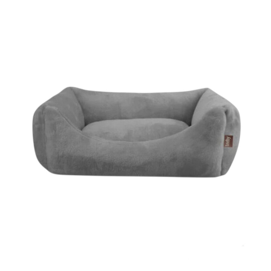 Leeby Cama suave de veludo cinzenta para c&atilde;es, , large Imagem n&uacute;mero 1