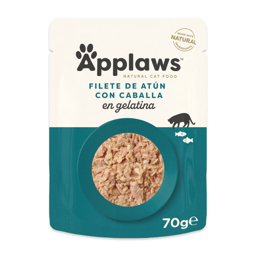 70 g Applaws Atum e Cavala em gelatina saqueta para gatos, , large Imagem n&uacute;mero 1
