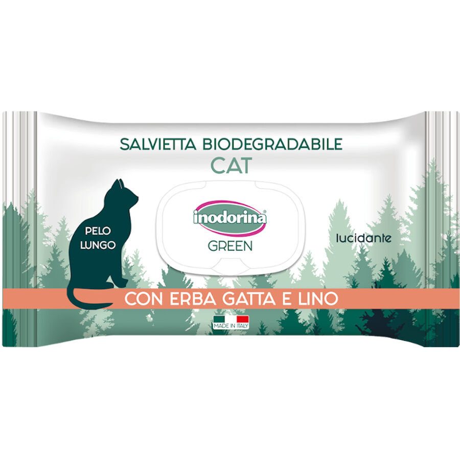 Inodorina Green toalhitas h&uacute;midas para gatos de pelo longo, , large Imagem n&uacute;mero 1