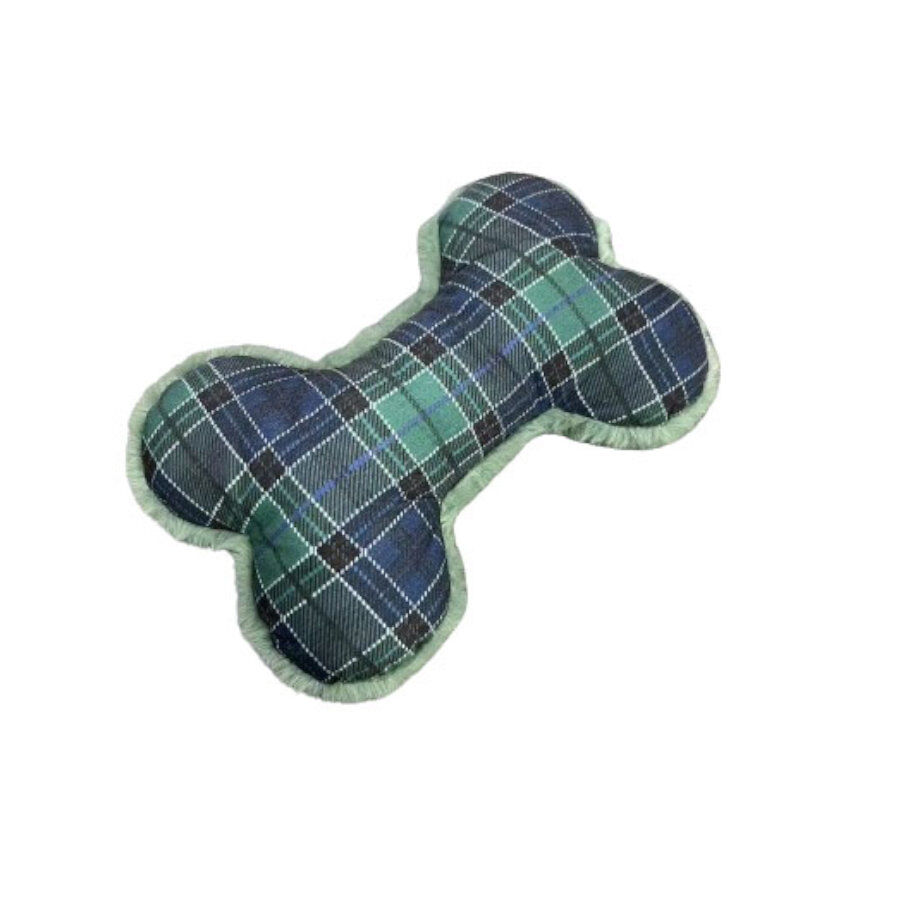 Tootoy! Tartan Bone Cuddler Blue Osso de Peluche para c&atilde;es, , large Imagem n&uacute;mero 2
