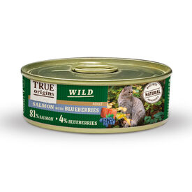 True Origins Wild Adult Salmão e Mirtilos em Lata para Gatos