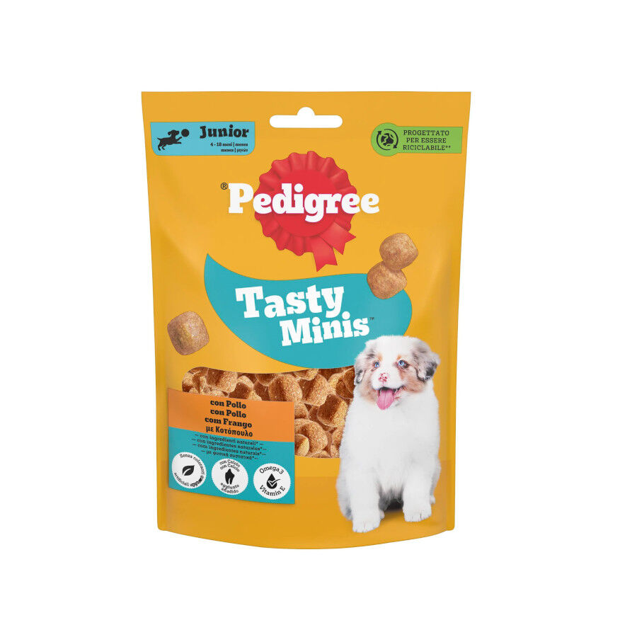 125 g Pedigree Tasty Minis Petiscos com sabor a Frango para C&atilde;es Cachorros, , large Imagem n&uacute;mero 1