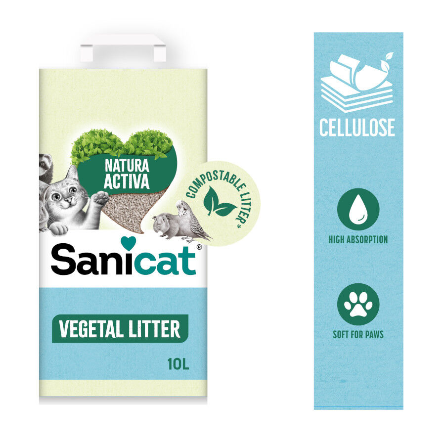 10 L Sanicat Recycled Cellulose Substrato Natural para gatos, , large Imagem n&uacute;mero 3
