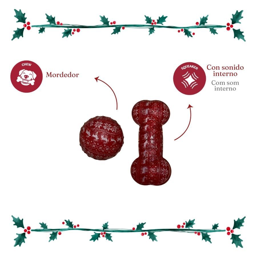 Wonder Christmas Osso e Bola Brinquedo para c&atilde;es, , large Imagem n&uacute;mero 4