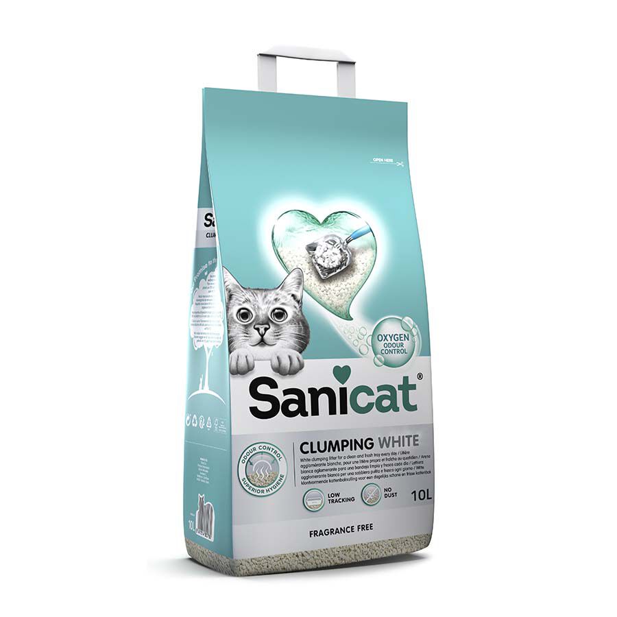 10 L Sanicat Clumping White Areia Aglomerante Branca para gatos, , large Imagem n&uacute;mero 1