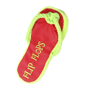 Summer Vibes Flip Flop Chinelo com Corda Verde e Vermelho Brinquedo para cães