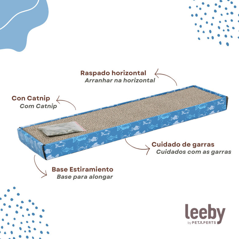 Leeby Fitz tábua arranhadora de cartão azul para gatos,  Imagem número 4 Leeby Fitz tábua arranhadora de cartão azul para gatos, , large Imagem número 4