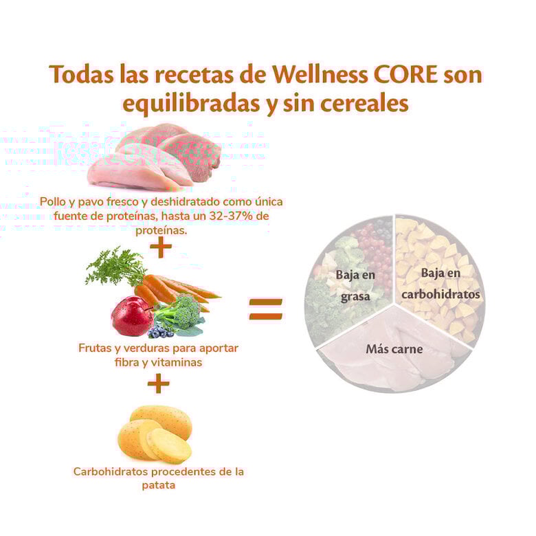10 kg Wellness Core Adult Medium/Large Healthy Peru ração para cães ,  Imagem número 4 10 kg Wellness Core Adult Medium/Large Healthy Peru ração para cães , , large Imagem número 4