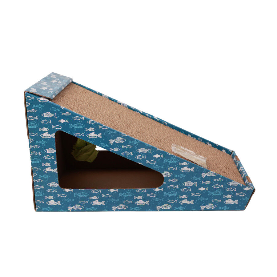 Leeby Walter arranhador de cart&atilde;o horizontal com bola e estampado de peixes para gatos, , large Imagem n&uacute;mero 6