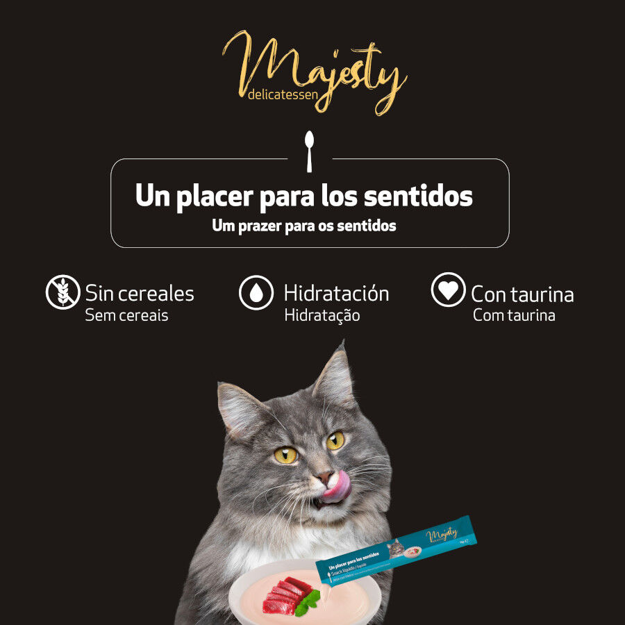6 saquetas x 15 g Majesty Snack L&iacute;quido de Atum para gatos, , large Imagem n&uacute;mero 5