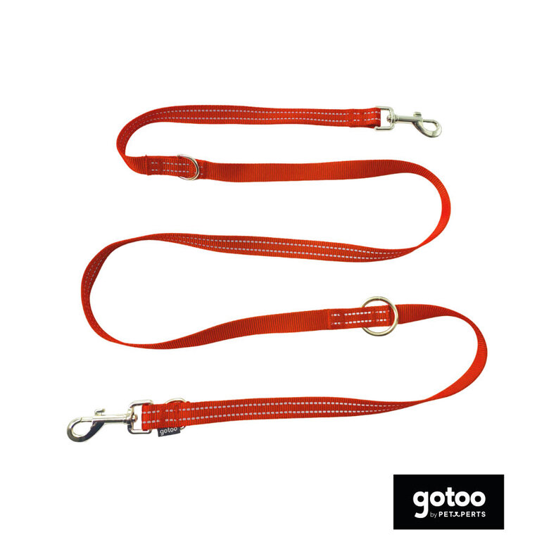 Gotoo Trela multiposição ajustável vermelha para cães,  Imagem número 1 Gotoo Trela multiposição ajustável vermelha para cães, , large Imagem número 1