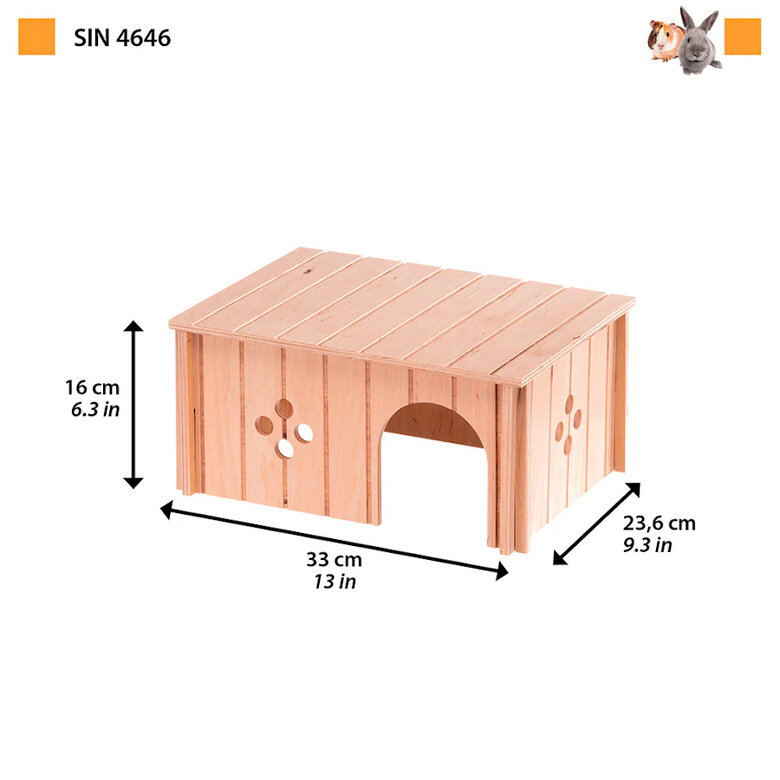 Ferplast SIN 4646 Cabana de Coelho de Madeira,  Imagem número 3 Ferplast SIN 4646 Cabana de Coelho de Madeira, , large Imagem número 3