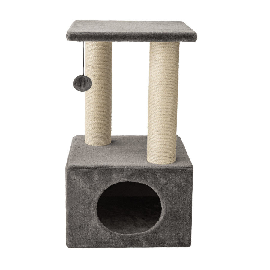 Leeby Colette Scratch arranhador com cama nido e brinquedo cinzento para gatos, , large Imagem n&uacute;mero 1