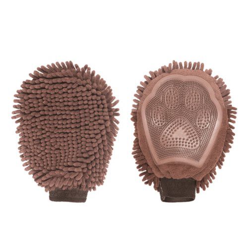 DGS manopla de microfibra y goma marr&oacute;n Imagem n&uacute;mero 1