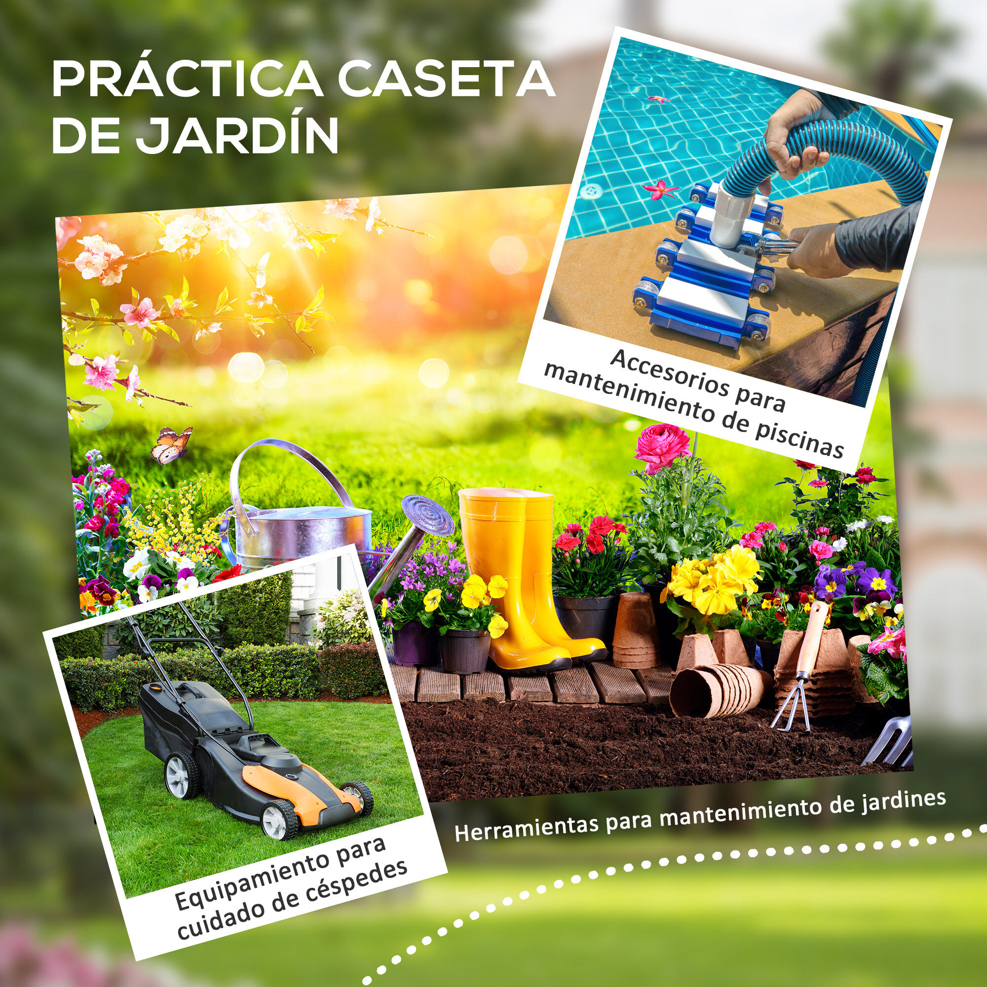 Outsunny Caseta de Jard&iacute;n Gris, , large Imagem n&uacute;mero 4