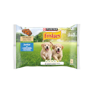 Purina Friskies Comida Humida para cães jóvens, con frango e cenoura