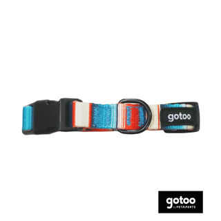 Gotoo Coleira estampada com riscas coloridas para cães